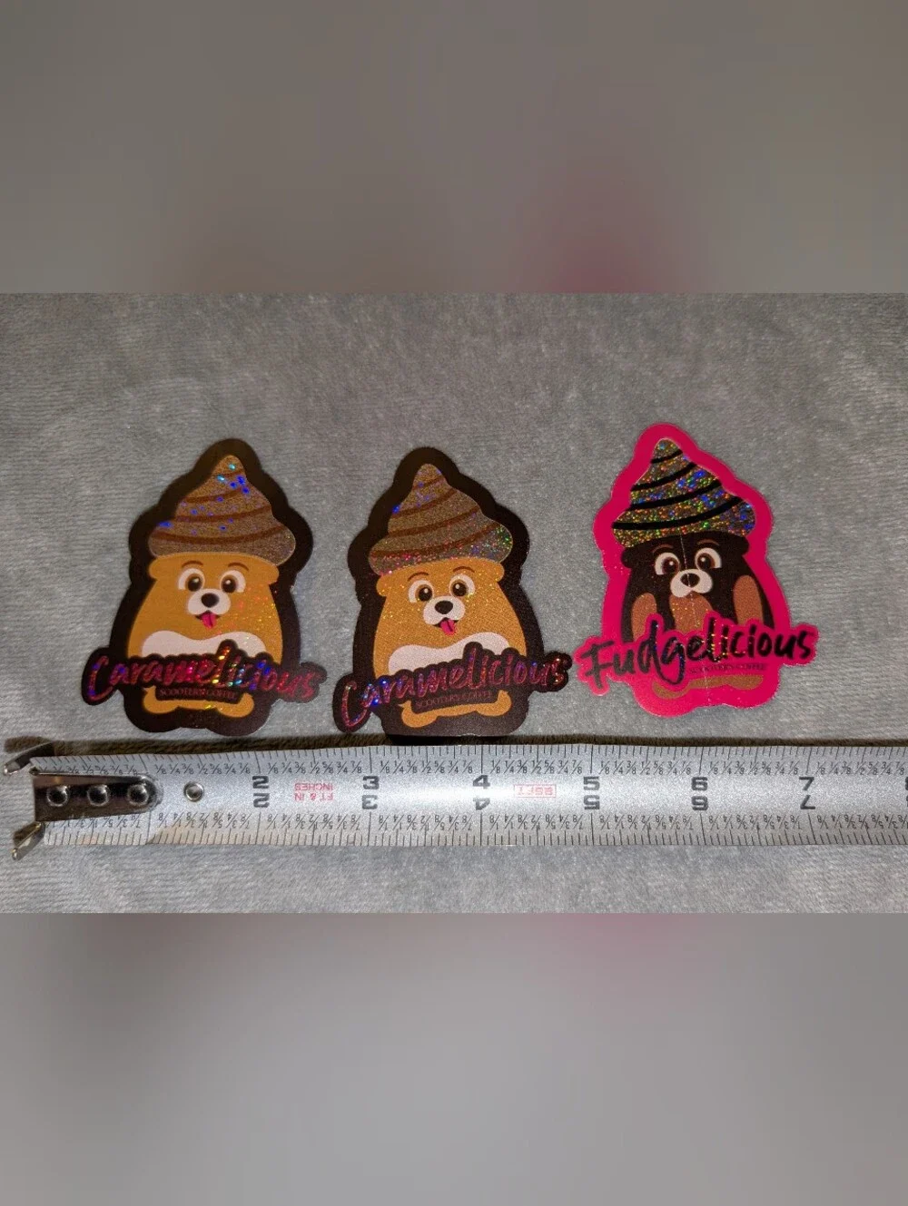 Scooters Coffee sticker Set Of 3 **Licious SET Caramel & Fudge